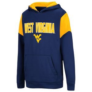 West Virginia Mountaineers Colosseum Navy Yellow Kids Youth Boys Hoodie Sz L